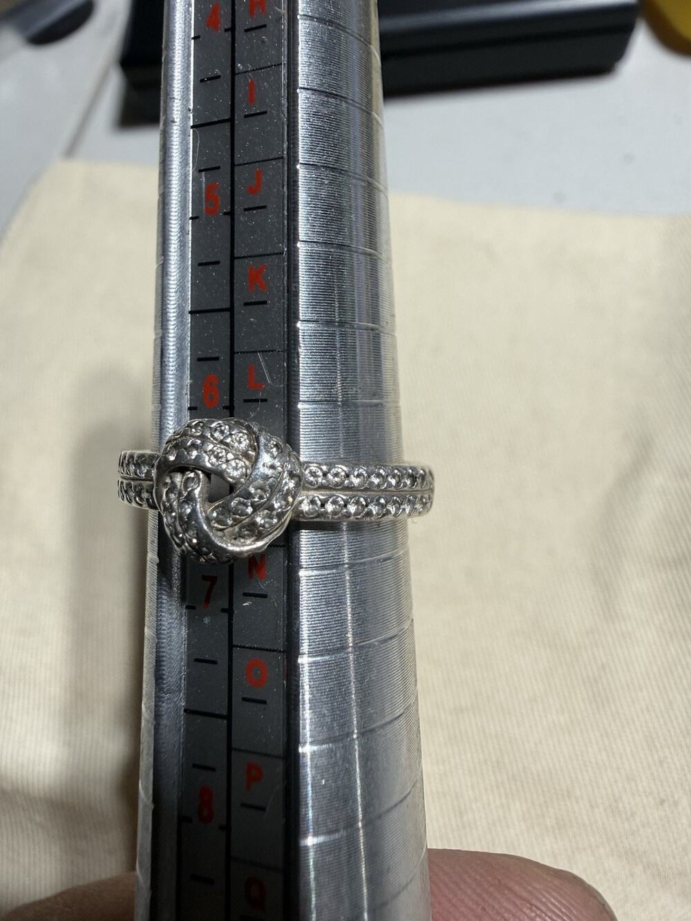 Authentic Pandora Sparkling Love Knot Ring S925 ALE 54 US Size 6.5 Clear CZ